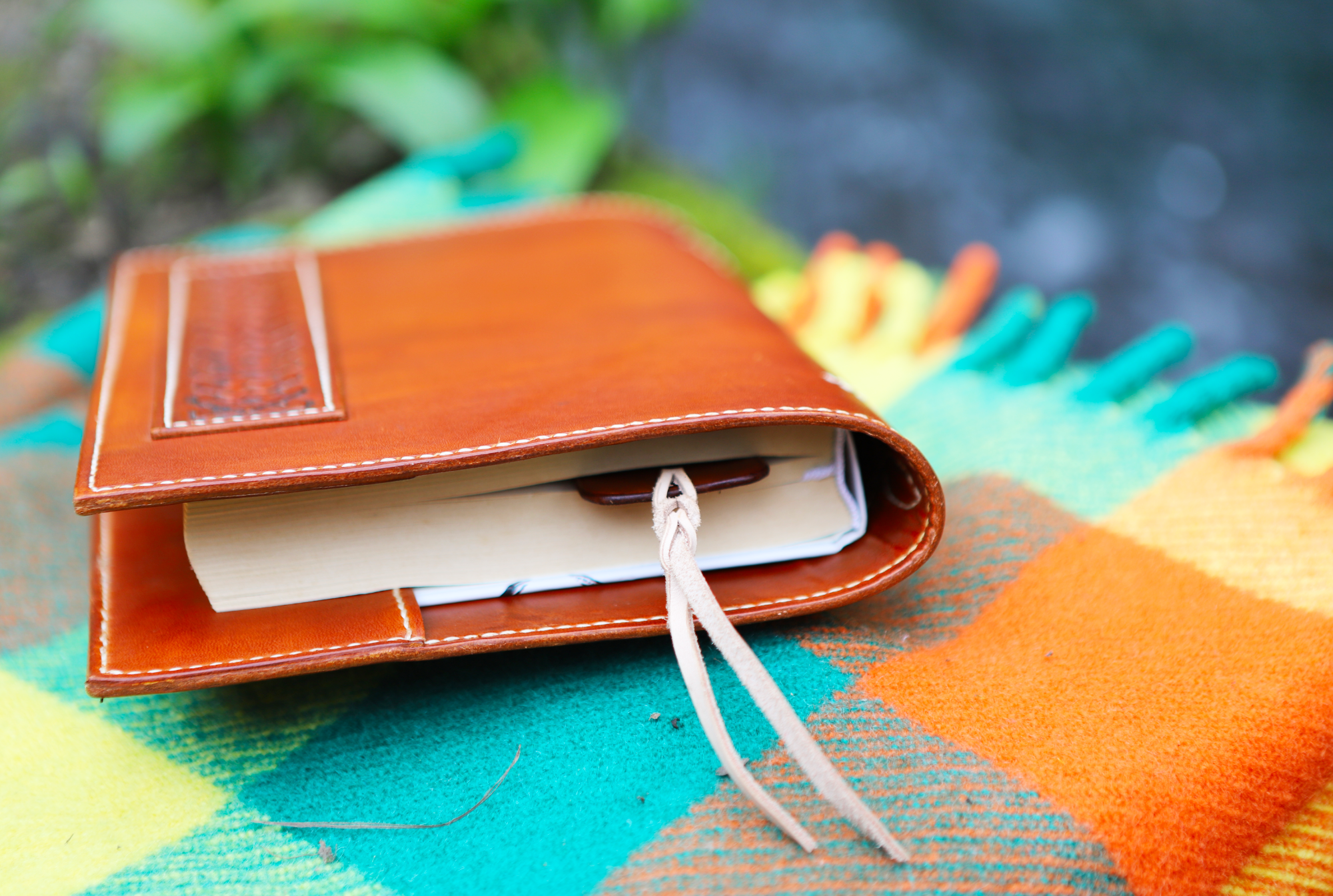 Carved Initial Leather Bookmark